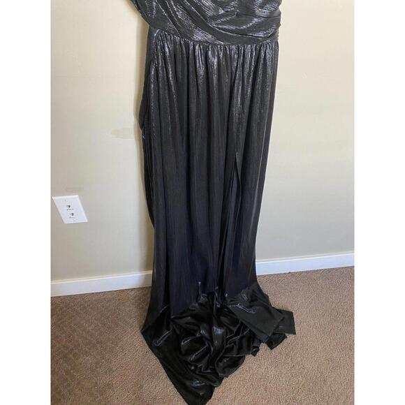 retrofete dress Womens Black Long one shoulder gown size XL $575 - Picture 3 of 9